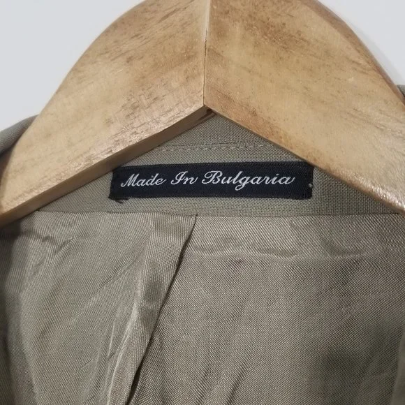 Vintage Boulevard Club Khaki Oversized Professor Wool Blend Blazer Sport Pocket - Picture 2 of 10